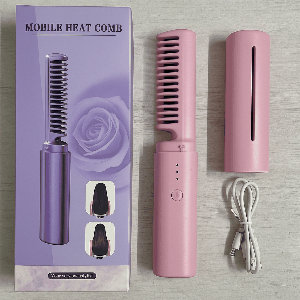 “GlamHeat Portable Hair Straightening Comb”