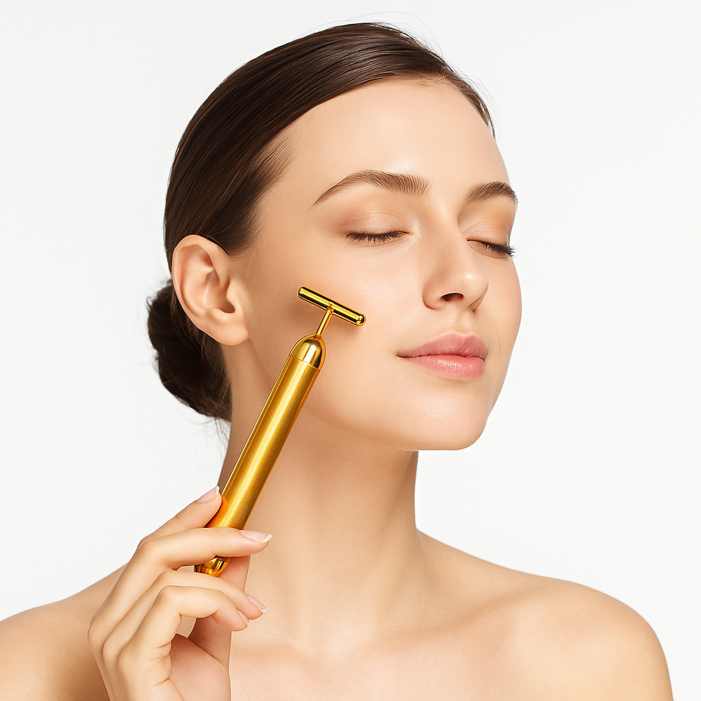 "24K Gold Face Massage Roller for Anti-Aging, Dark Circles & Wrinkles"