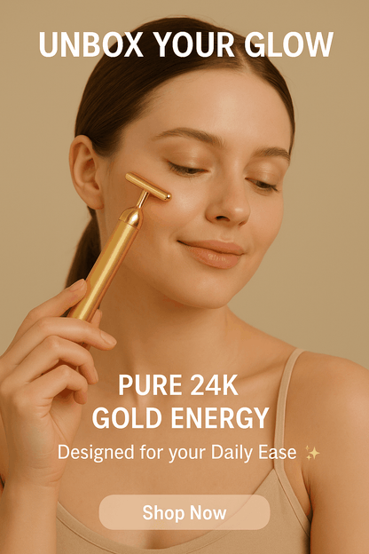 "24K Gold Face Massage Roller for Anti-Aging, Dark Circles & Wrinkles"