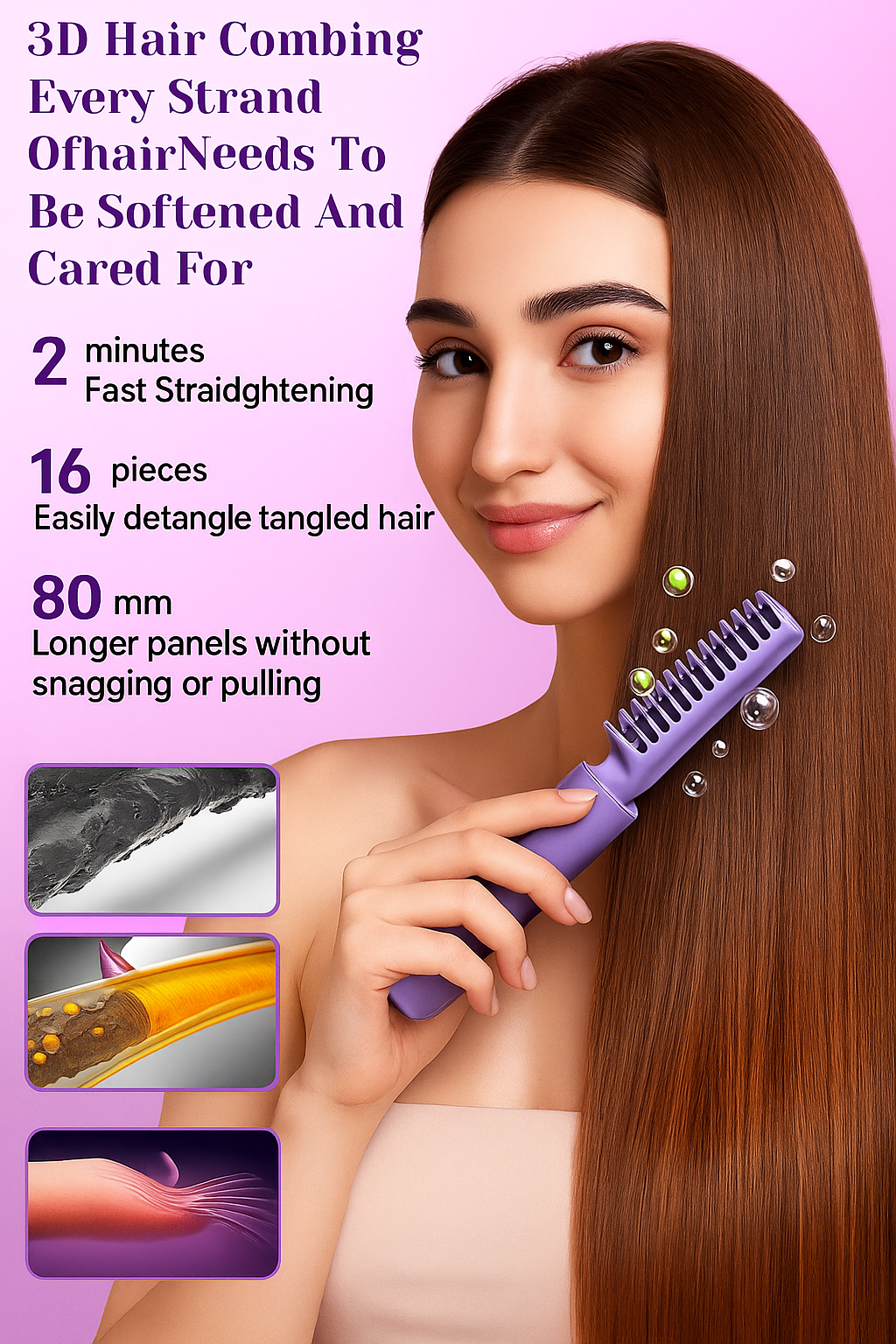 “GlamHeat Portable Hair Straightening Comb”