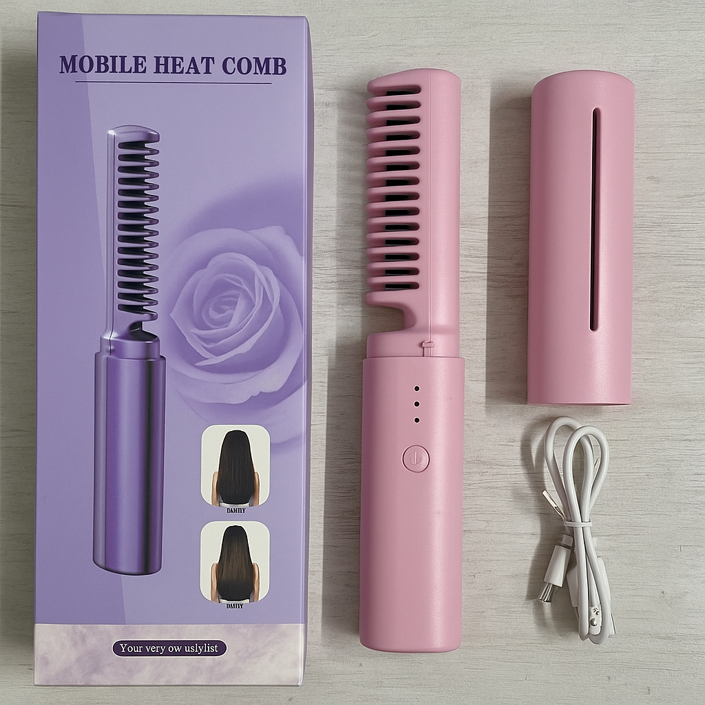 “GlamHeat Portable Hair Straightening Comb”