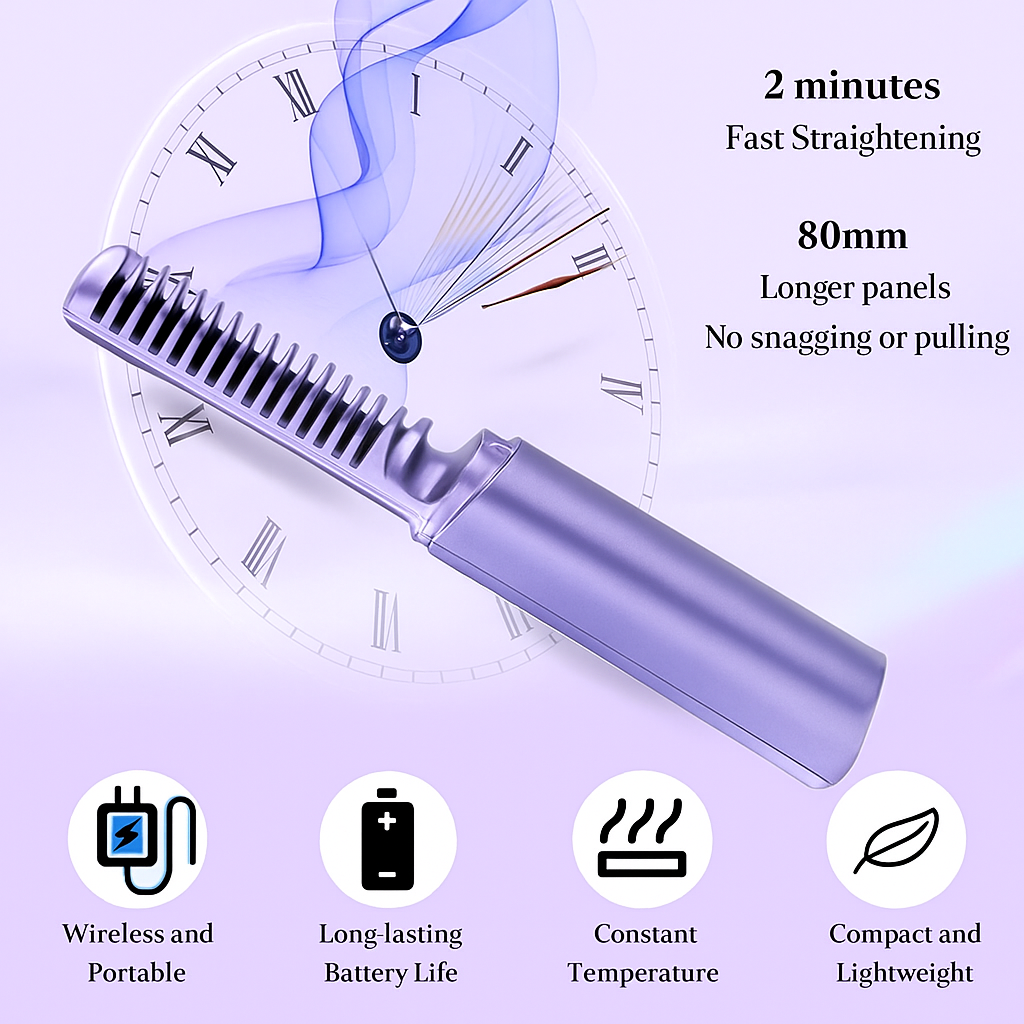 “GlamHeat Portable Hair Straightening Comb”
