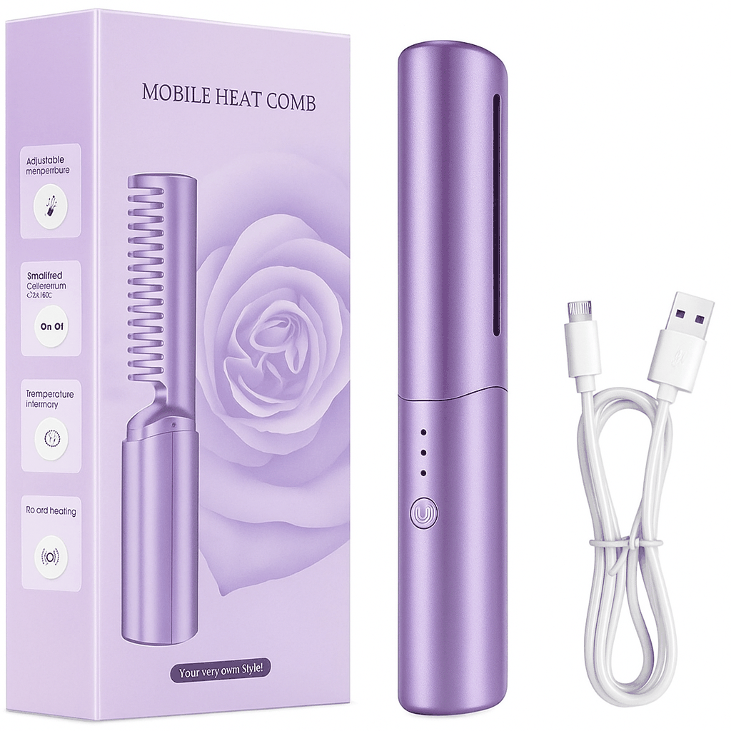 “GlamHeat Portable Hair Straightening Comb”