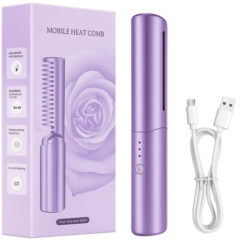 “GlamHeat Portable Hair Straightening Comb”